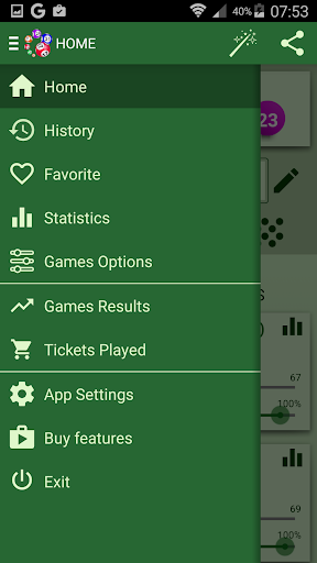 Lottery statistics with generator and results