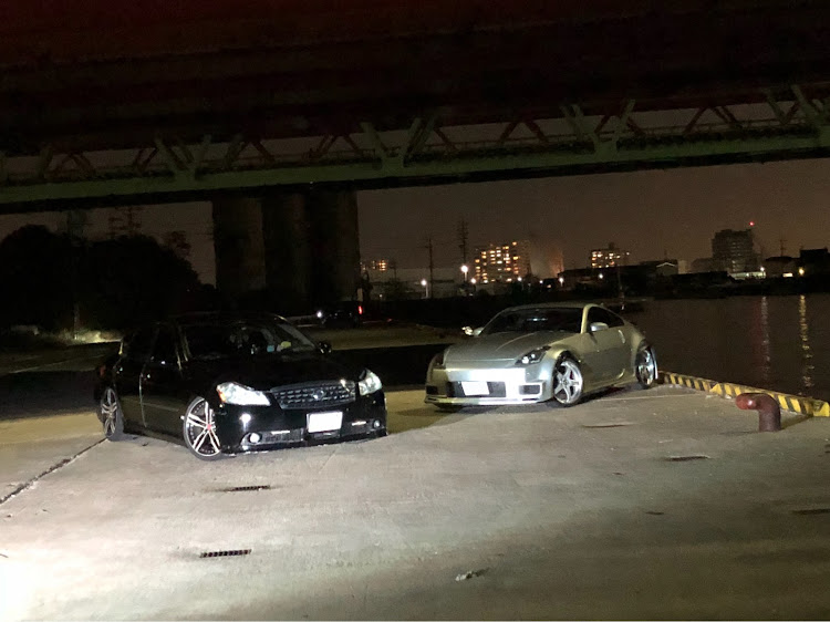 フーガのタント・夕日をバックに・#フェアレディＺ33・ブルーマリン・初コラボに関するカスタム事例の投稿画像7枚目