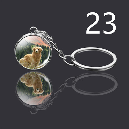 Title 11, Luminous Dog Double-sided Glass Ball Keychain J...