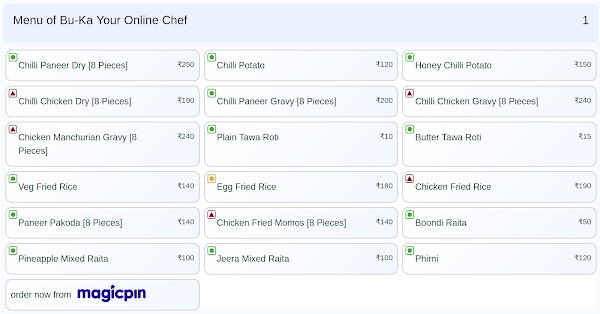 Bu-Ka Your Online Chef menu 