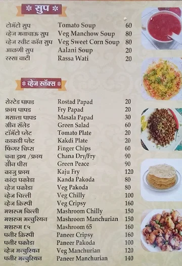 Hotel Ranjatra menu 