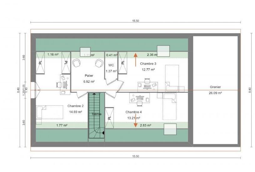  Vente Terrain + Maison - Terrain : 1 697m² - Maison : 130m² à Neufchâtel-en-Bray (76270) 