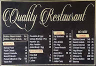 Quality Restaurant menu 1