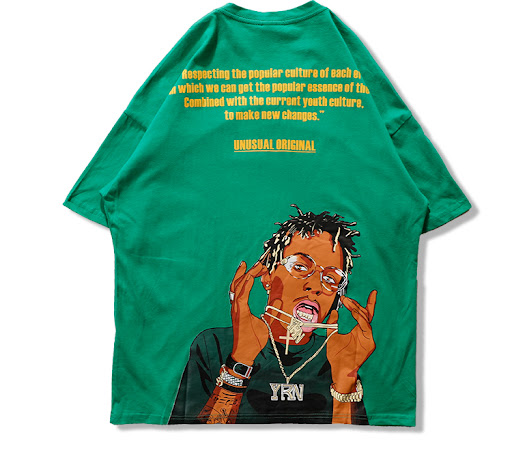 Title 13, Loose hip-hop casual five-point short sleeve sh...