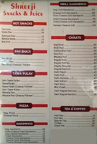 Shreeji Snacks & Juice menu 1