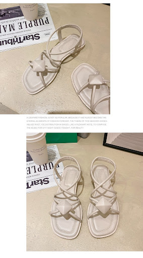 Title 5, Flat Shoes Cross Straps for Women, Student Roma...