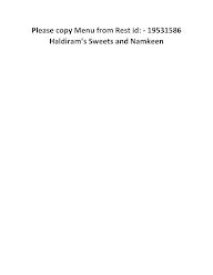 Haldiram's Sweets and Namkeen menu 1