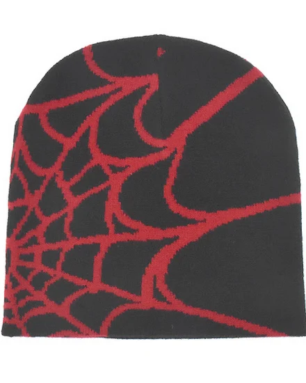 Y2K Gothic Spider Pattern Wool Acrylic Knitted Hat Women ... - 2