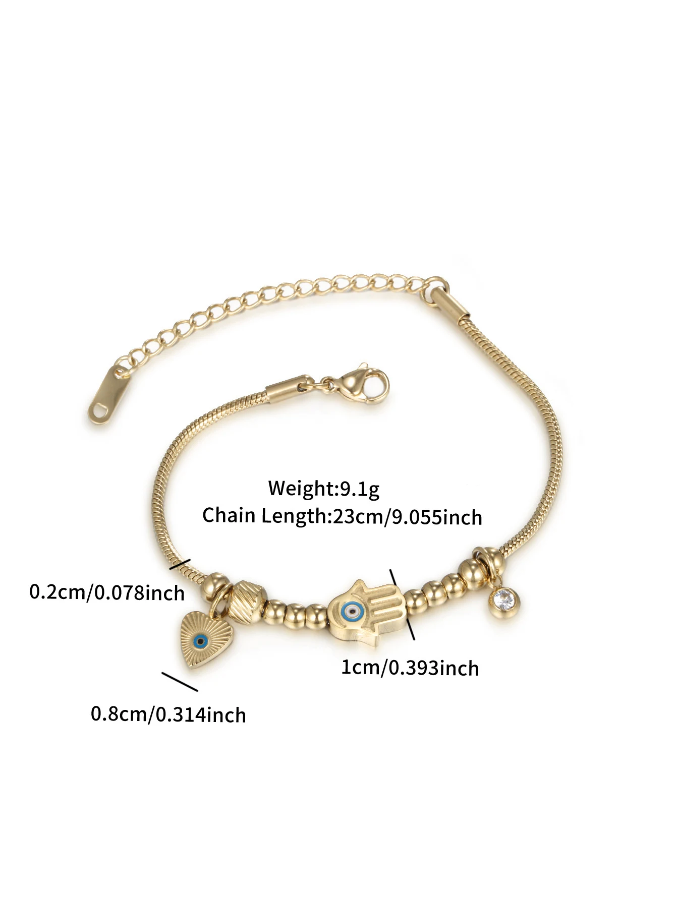 Title 1, Bracciale creativo con cuore a nappa, catena a ...