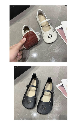 Title 2, Hole Shoes with Buckle, Hollowed Leisure Flat O...