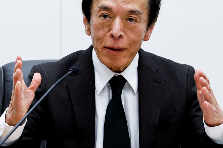 Bank of Japan governor Kazuo Ueda speaks during a press conference after a policy meeting at BOJ headquarters in Tokyo, Japan, on March 19 2024. Picture: REUTERS/KIM KYUNG-HOON