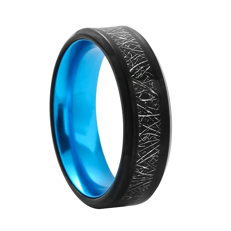 Titanium Steel Ring Imitation Black Meteorite from Europe and America. Stylish and durable ring for men and women. A uni