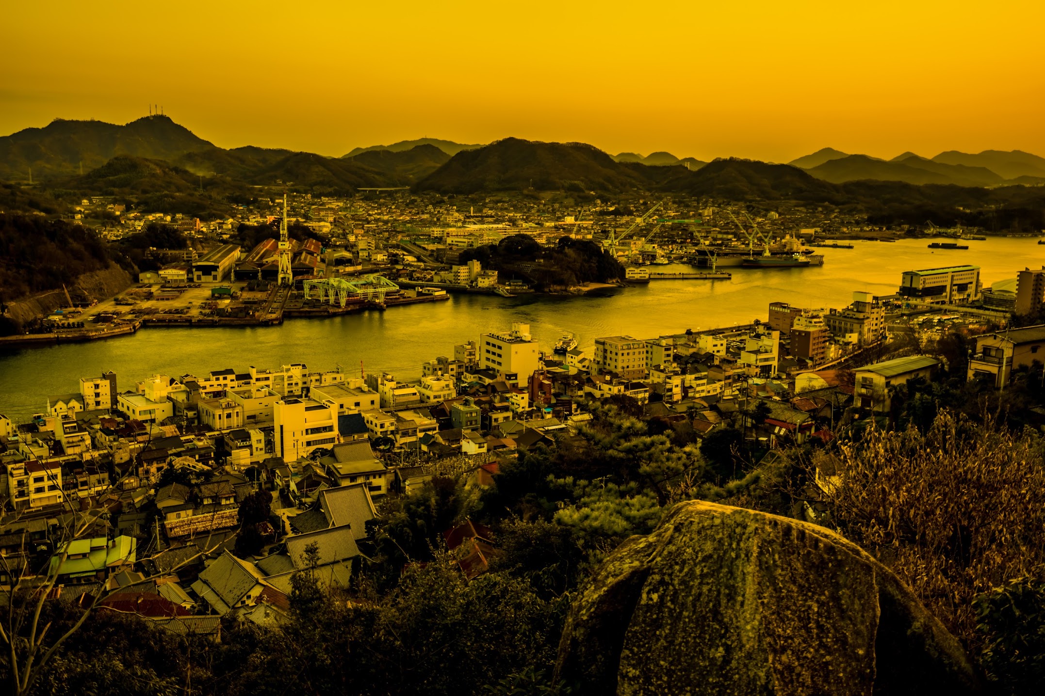 Onomichi channel evening view