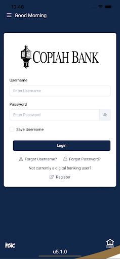 Screenshot Copiah Bank Mobile Banking