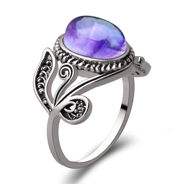 Bague en améthyste naturelle pour la paix intérieure. Bague en argent, parfaite pour offrir et favoriser la relaxation, réduire le stress et le bien-être.