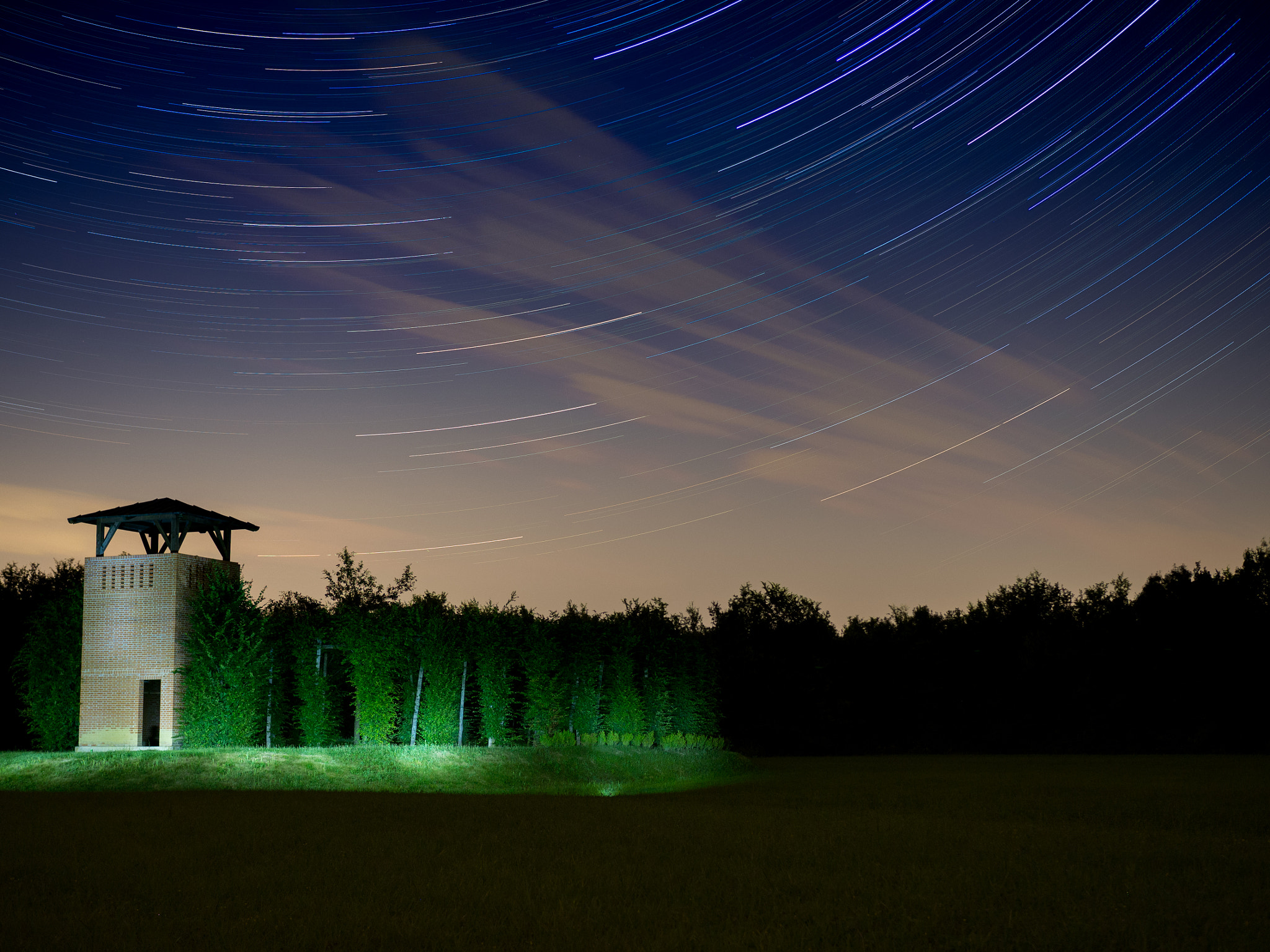 star trails in the wood di Simone Candian