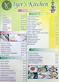 Iyers Kitchen menu 1