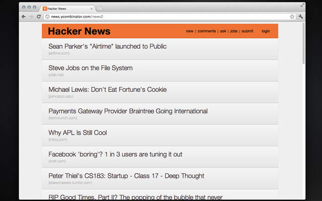 Hacker News Restyled chrome extension