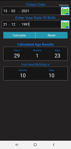 Screenshot Age Calculate 2021