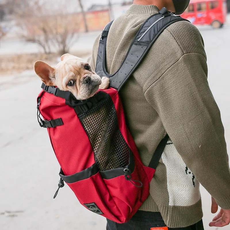 Pet Dog Carrier Backpack, Double Shoulder, Portable Travel Bag. Comfortable and secure outdoor travel for your dog.