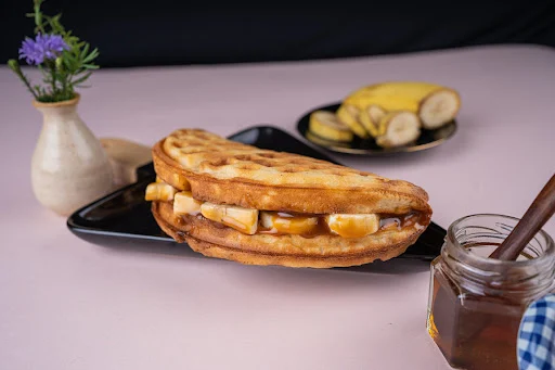 Banana Caramel Waffle Sandwich