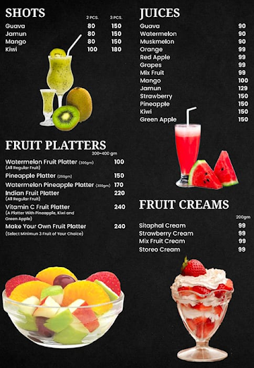 The Fruit House menu 