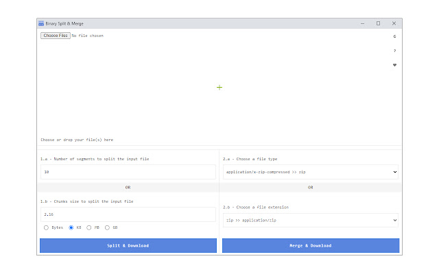 Binary Split & Merge chrome extension