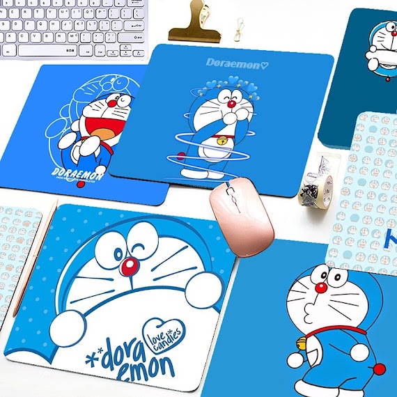 Miếng Lót Chuột Chống Trượt In Hình Doraemon Hoạt Hình Dễ Thương