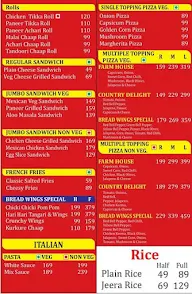 Bread Wings menu 2