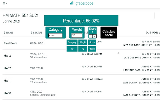 Gradescope Calculator