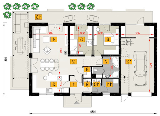 Dom Wiktorii AG1 pa - A117aG1/1 - Rzut parteru