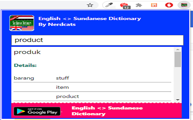 English <> Sundanese Dictionary