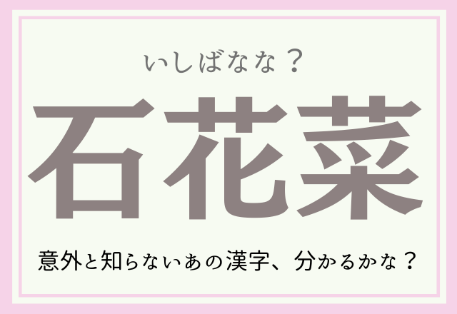 石花菜 いしばなな よく食べてるものだけど意外と知らないあの漢字 Trill トリル