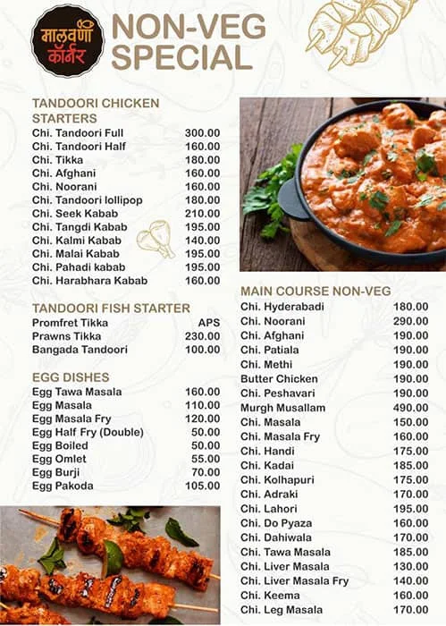 Malvani Corner menu 