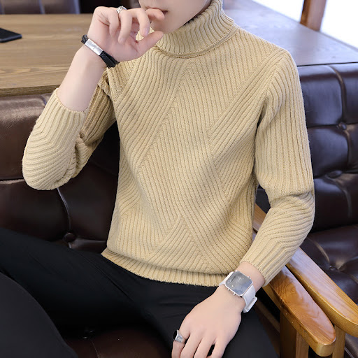 Title 5, Fashionable warm long-sleeved sweater mens top...