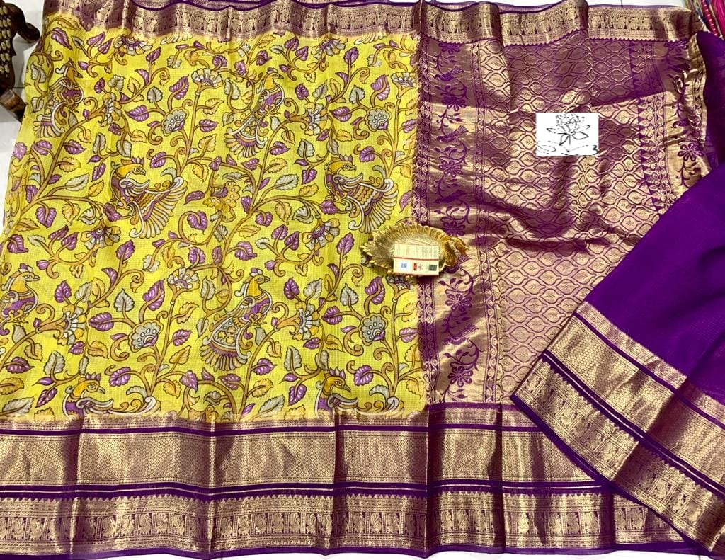 pure silk kota penkalamkari saree