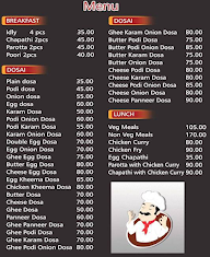 Sri Sai fast food menu 1