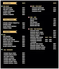 Hotel Chariot menu 1