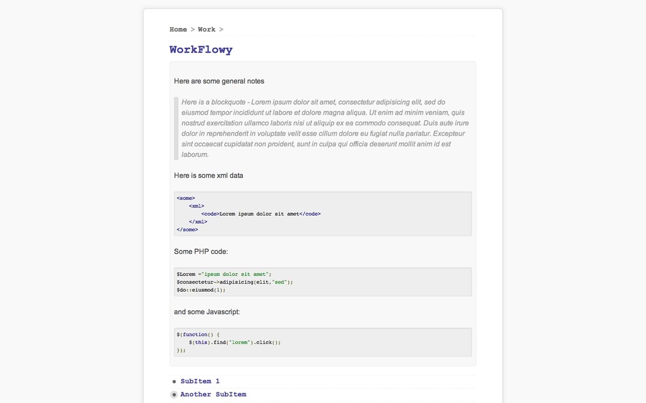 WorkFlowy for Coders Preview image 1