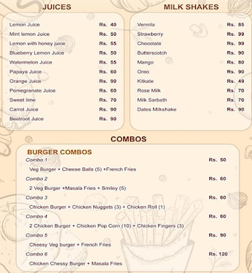 Burger Wala menu 