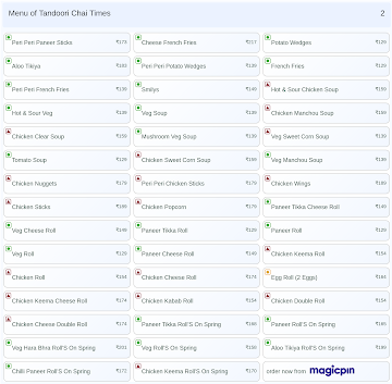 Tandoori Chai Times menu 