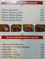 Courtallam Border Rahmath Kadai menu 2