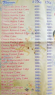 The Cake Brand menu 1