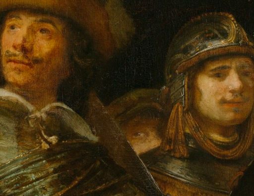 Rembrandt van Rijn, The Night Watch, 1642, Rijksmuseum, Amsterdam, Netherlands. Detail.