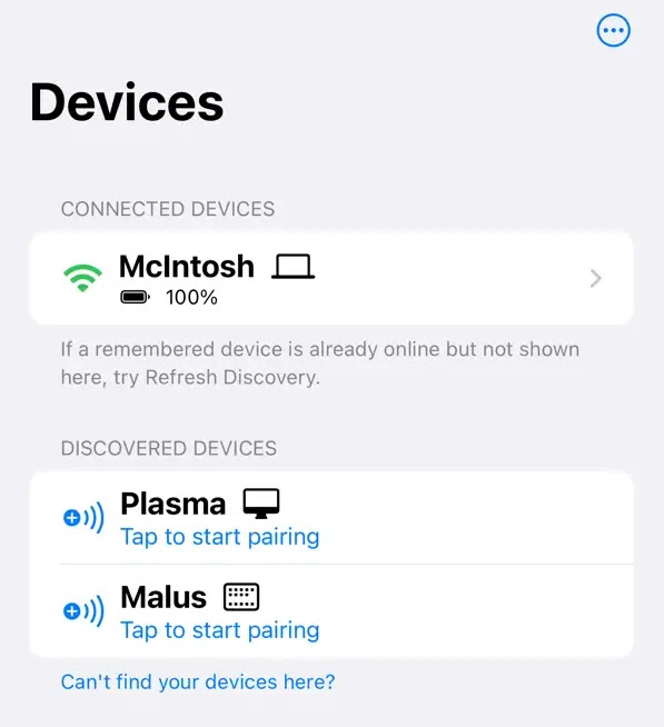 KDE Connect iOS App Interface