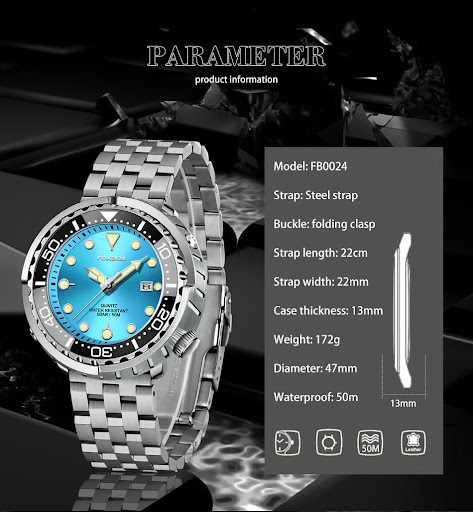 Title 6, Mens Quartz Watch Three-Pin Calendar Waterproo...