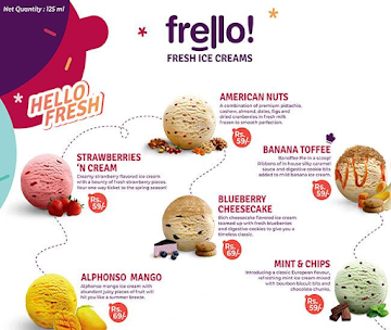 Frello Ice Creams menu 