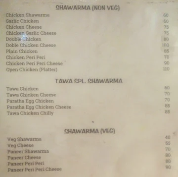 Sai Siddhi Rolls & Sandwich menu 