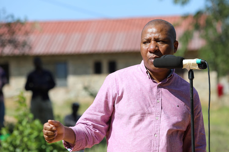 Kinango MP Benjamin Tayari at Mwache Primary School on Tuesday