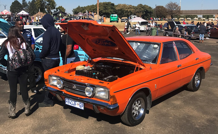 A Mk III Cortina showing off its 2.5-litre V6 engine and coke-bottle curves. Picture: STUART JOHNSTON